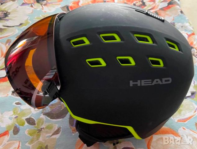 HEAD RADAR BLACK / LIME каска с визьор за ски / сноуборд  XL = № 60-63, снимка 3 - Зимни спортове - 46022271