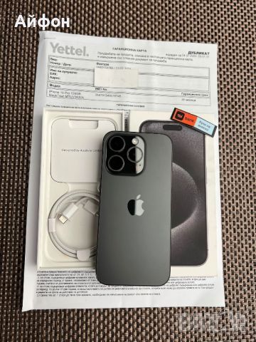 НОВ!!! 36М ГАР / ЛИЗИНГ / IPhone 15 Pro / 128Gb / Black Titanium, снимка 1