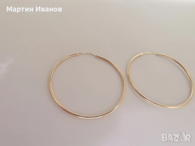 Златни обеци халки класически, снимка 6 - Обеци - 54155291
