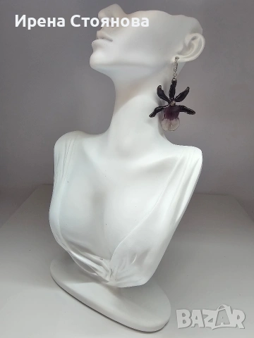 Обеци „Кралска орхидея“ 🌺 Тези обеци са създадени от истински цвят на орхидея Камбрия , снимка 4 - Обеци - 53769766