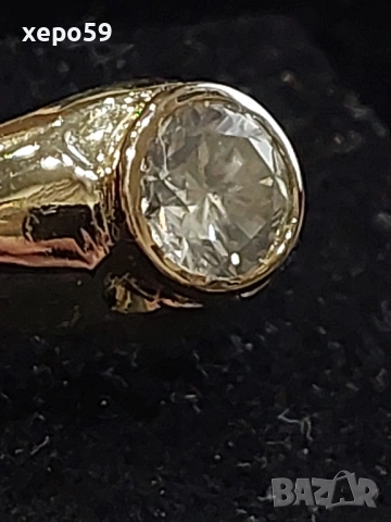 Дамски златен 14 каратов пръстен с брилянт 1,15 карата, снимка 2 - Пръстени - 53074005