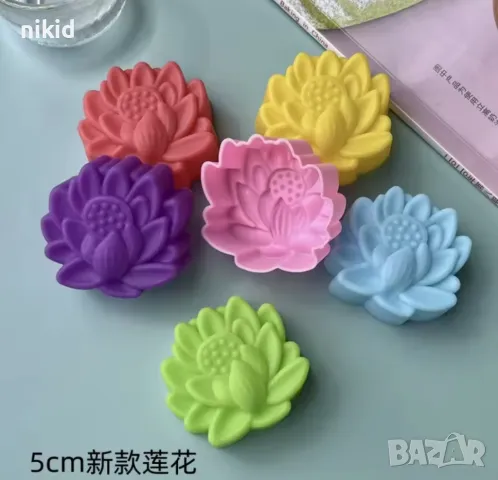 Лотос Лотус цвете дълбок силиконов молд форма за бонбон шоколад гипс сапун калъп декор