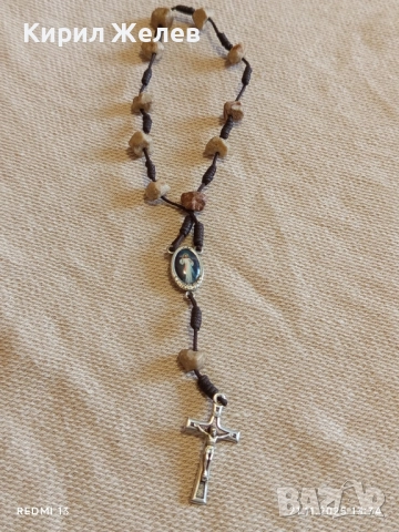 БРОЕНИЦА от ТРОШЕН КАМЪК на ВЪЖЕ с КРЪСТ ДЕВА МАРИЯ от МЕЖДУГОРИЕ 41720