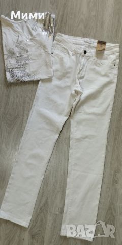 Дамски нови бели дънки/С размер , снимка 1 - Дънки - 46408158