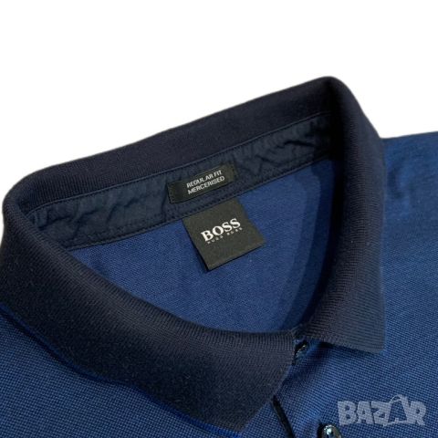 Оригинална мъжка тениска с яка Hugo Boss | XL размер, снимка 3 - Тениски - 46309911