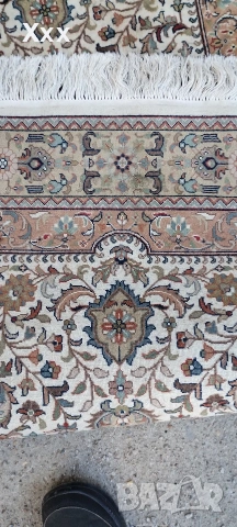 Ръчно тъкана вълнена персийска пътека.Иран(isfahan).Антика за ценители., снимка 7 - Пътеки - 53749168