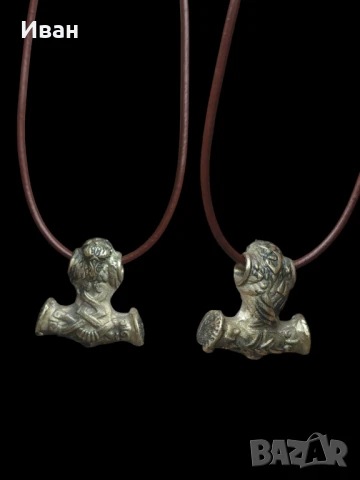 Мъжко колие Бронзов медальон "чукът на Тор "  , снимка 4 - Колиета, медальони, синджири - 51001277