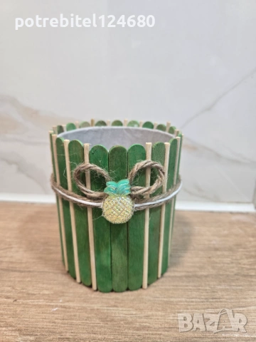 Зелена кашпа, снимка 2 - Градински мебели, декорация  - 53413350