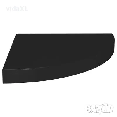 vidaXL Окачен ъглов рафт, черен гланц, 35x35x3,8 см, МДФ(SKU:323919), снимка 1 - Други - 48492154