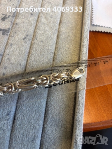 Сребърна гривна 35.7гр 925 22см, снимка 3 - Гривни - 54172214