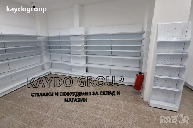 Налични стелажи и оборудване за магазин и склад. Ral-9016 бял гланц., снимка 2 - Стелажи и щандове - 51376926