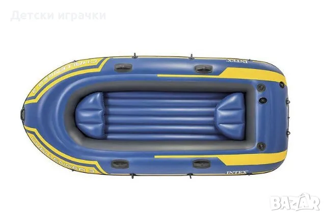 Надуваема лодка Challenger 3 Intex, за 3 места, 295 х 137 см, PVC, синя, снимка 6 - Водни спортове - 49981848