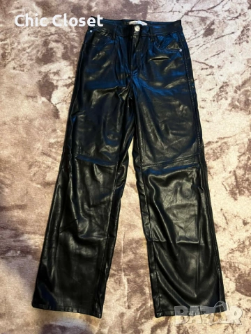 Кожен панталон Bershka + подарък, снимка 6 - Панталони - 54172652