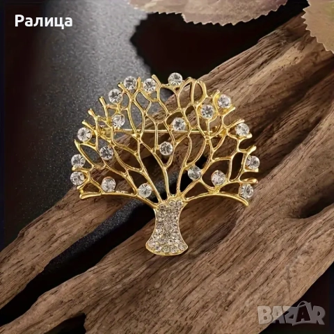 Нова брошка "Дървото на живота" с камъни тип "Сваровски"