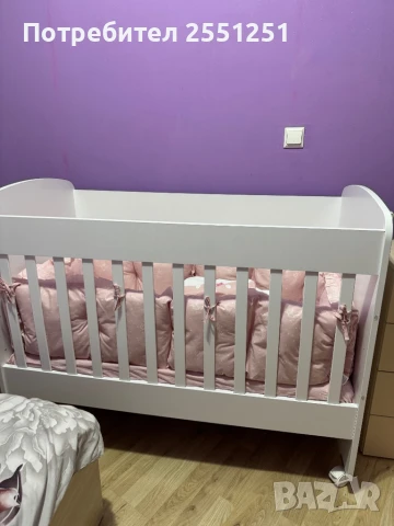 Продавам Бебешко Легло с Колела и Матрак 60X120СМ, снимка 6 - Бебешки легла и матраци - 51404067