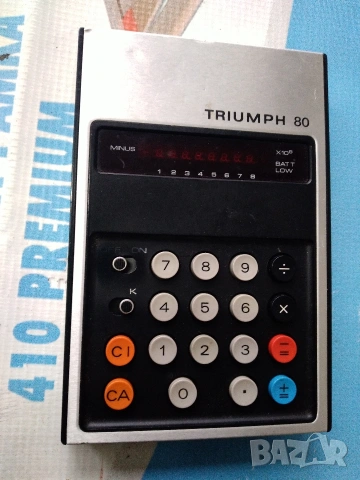 Ретро калкулатор TRIUMPH 80, снимка 2 - Друга електроника - 53364560