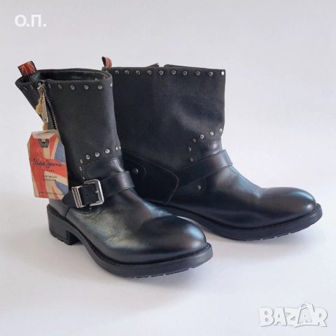 Pepe Jeans дамски боти, естествена кожа 38, снимка 2 - Дамски боти - 51640053