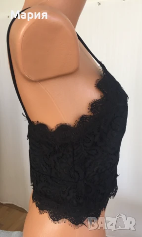 Ново Vero Moda Л размер Дамски Топ Потник Корсет Черен Дантела Еластичен Елегантен Вечерен, снимка 4 - Потници - 51143088