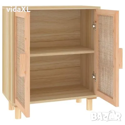 vidaXL Сайдборд, кафяв, 60x30x70 см, бор масив и естествен ратан(SKU:345632), снимка 4 - Други - 48838537