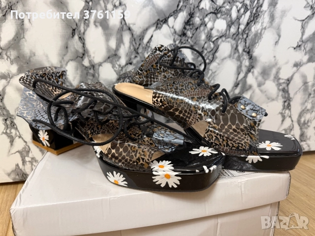 Дамски, модни сандали на висок ток , снимка 2 - Дамски обувки на ток - 52443618