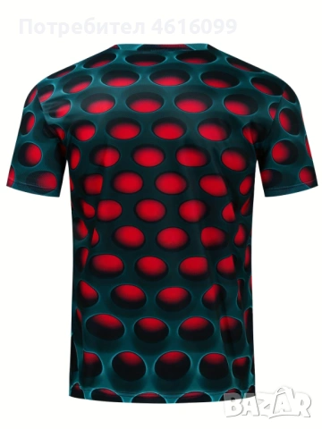 Мъжка тениска с 3D шарка, снимка 2 - Тениски - 53541809