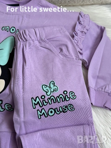 Нов памучен сет с принт Мини 💜, снимка 2 - Детски комплекти - 53812009