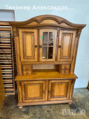 Шкаф - витрина от дъбов масив, снимка 3 - Шкафове - 50063788