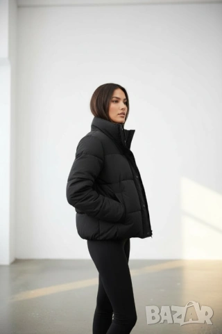 MANGO уникално дамско черно  зимно яке , снимка 7 - Якета - 43635838