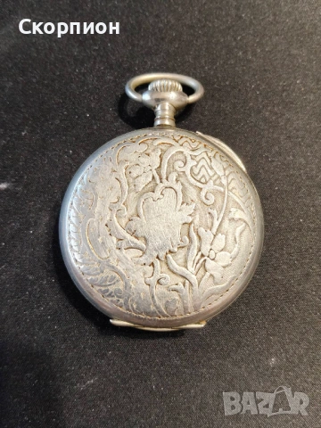 Швейцарски джобен часовник с посребрени капаци - BREVET DEPOSE -  ПРОМОЦИЯ, снимка 5 - Джобни - 48366714