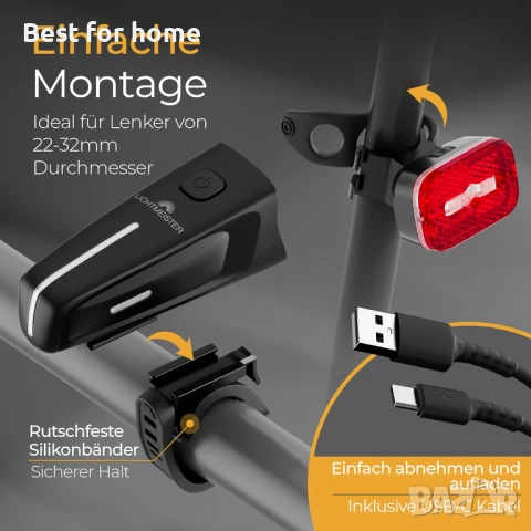 Комплект велосипедни светлини, снимка 5 - Аксесоари за велосипеди - 51324580