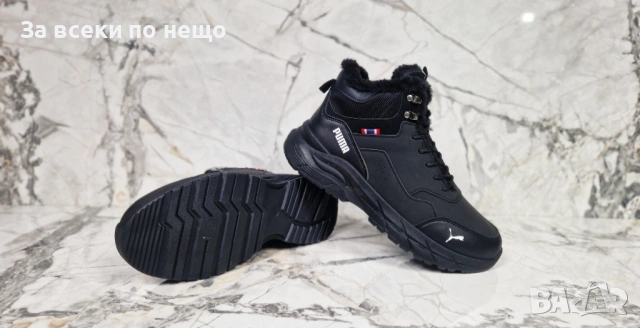 Puma Мъжки Черни Зимни Кубинки Код P1952, снимка 2 - Мъжки боти - 53925863