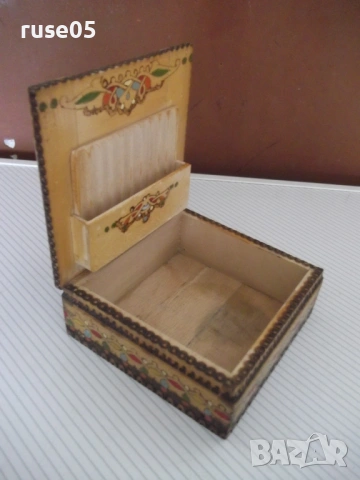 Кутия дървена за цигари пирографирана, снимка 5 - Колекции - 54171159