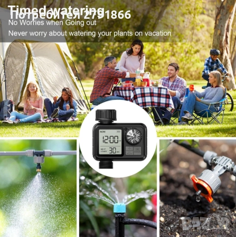 Таймер за поливане Xtsuen автоматичен и ръчен режим LCD дисплей с голям екран, снимка 2 - Напояване - 51795085