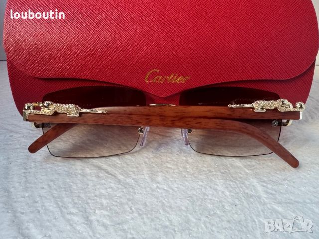 Cartier висок клас слънчеви очила Мъжки Дамски слънчеви с дървени дръжки, снимка 16 - Слънчеви и диоптрични очила - 45505174