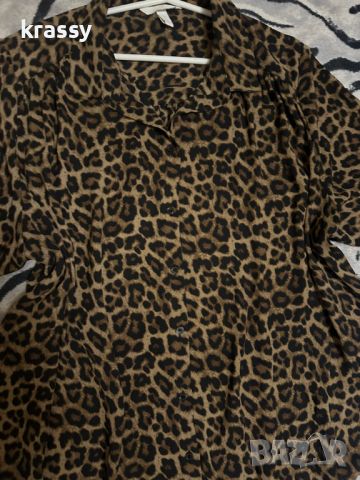 Страхотна голяма дамска риза в животински принт (размер 3ХЛ), снимка 2 - Ризи - 45171341
