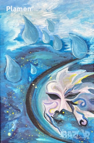 УНИКАТ АБСТРАКТНА КАРТИНА МАСЛО ПОДПИСАНА, снимка 2 - Картини - 54149154