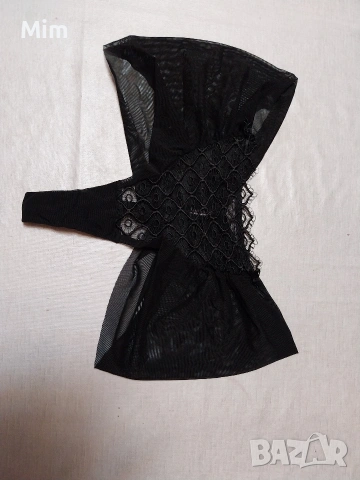 М/L Черна полупрашка от дантела и тюл , снимка 4 - Бельо - 53087558