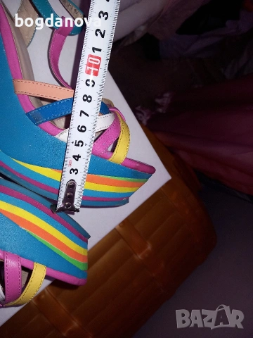 Цветни летни сандали на платформа Fabiano, снимка 4 - Сандали - 54047812