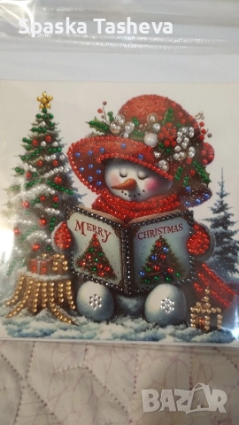 Коледни диамантени картички , снимка 4 - Декорация за дома - 52306913