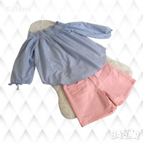 Лот от Розови къси панталони LC Waikiki и Блуза с голи рамене HM, снимка 6 - Комплекти - 46310613