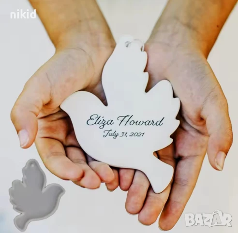 плосък гълъб плитък силиконов молд форма фондан шоколад смола висулка декор украса, снимка 4 - Форми - 51342296