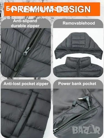 Нова Отопляема дамска жилетка 11 нагревателя, 3 степени, бързо загряване, снимка 4 - Якета - 53535189