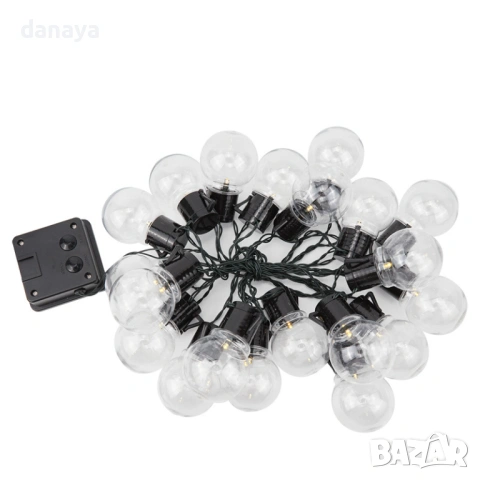 6430 Соларни лампички за градина Соларен гирлянд с 20 LED топки, 5 метра, снимка 9 - Градински мебели, декорация  - 53534901