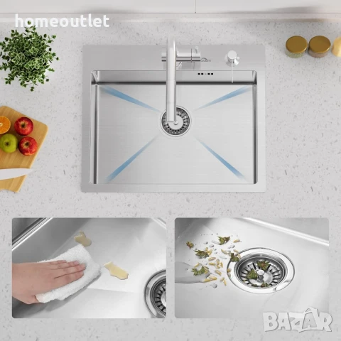 ПРОМОЦИЯ Кухненска мивка за вграждане AURALUM (KITCHEN SINK) 913258-06-JZF0601, снимка 4 - Аксесоари за кухня - 50686017