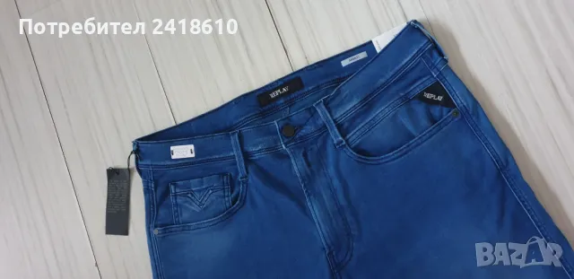 Replay Anbass Hyperflex Stretch Slim Fit Double Indigo Mens Size 36/32 НОВО! ОРИГИНАЛ! Мъжки Дънки!, снимка 11 - Дънки - 48801557