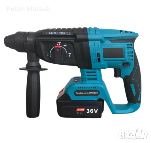 Безчетков акумулаторен перфоратор 36V, SDS-plus, с шило и секач, снимка 2 - Бормашини - 50626621