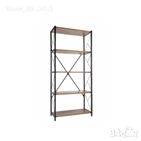 Висока етажерка на 5 етажа е индустриален стил