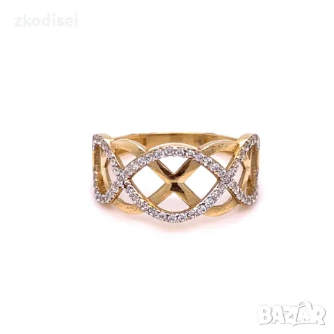 Златен дамски пръстен 2,58гр. 14кр.проба:585 размер:57 модел:29986-5, снимка 1