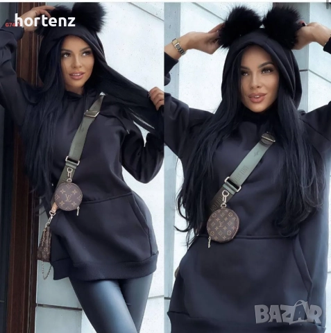 Ватирано худи с качулка , снимка 8 - Блузи с дълъг ръкав и пуловери - 52472063