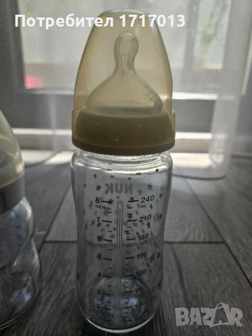 Стъклени шишета Nuk и Dr Brown’s – 240 и 150 мл + подарък , снимка 2 - Прибори, съдове, шишета и биберони - 50795843